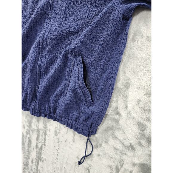 Vintage 90s Orvis Zip Front Crinkle Long Sleeve Jacket Size MP Blue Lightweight - Picture 2 of 8